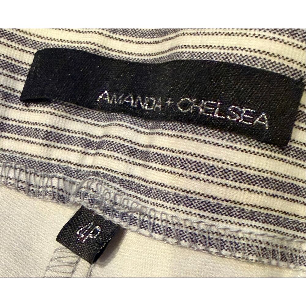 Amanda + Chelsea Blue White Striped Ankle Pants 4P NWT - Picture 5 of 9